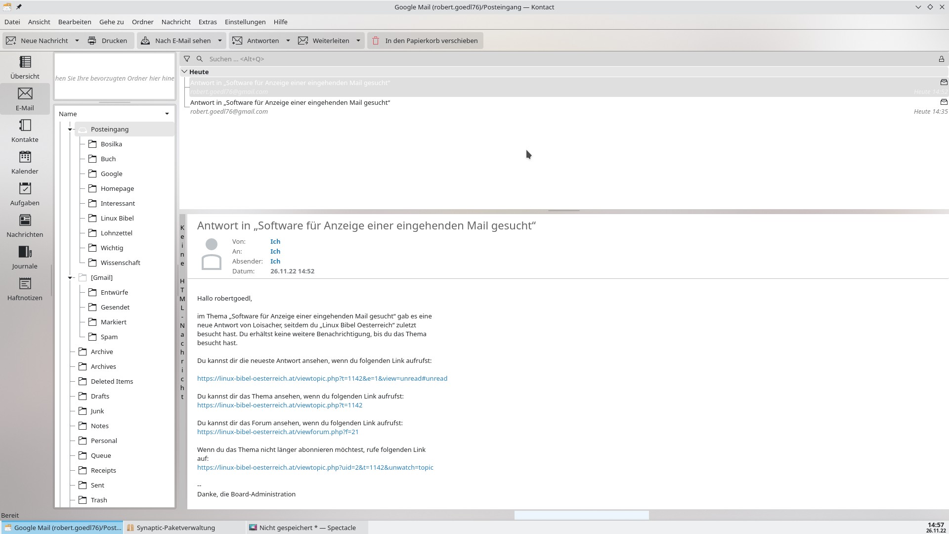 Evolution – Outlook-ähnlicher E-Mail-Client unter Linux – Linux-Bibel