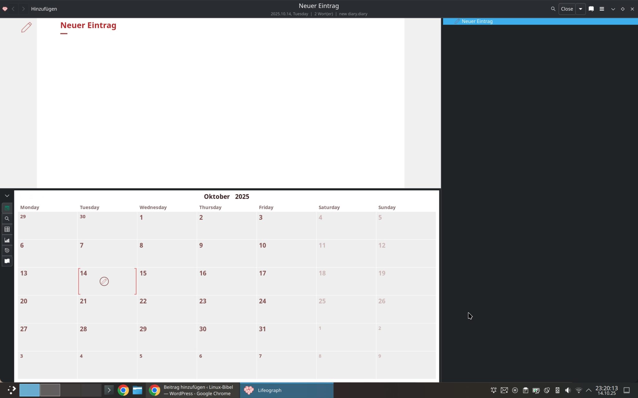 Lifeograph Lifeograph – digitales Notizbuch unter Linux – Linux-Bibel